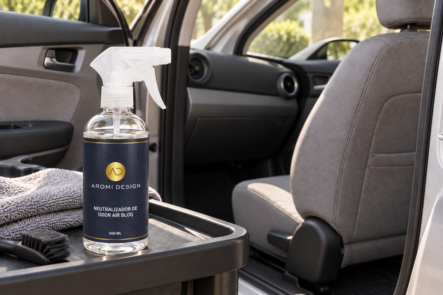 Neutralizador Aromi Design no console de um carro